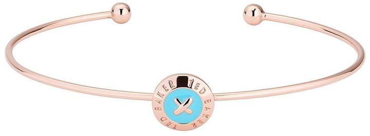 Elvas Enamel Mini Button Turquoise Cuff Bracelet