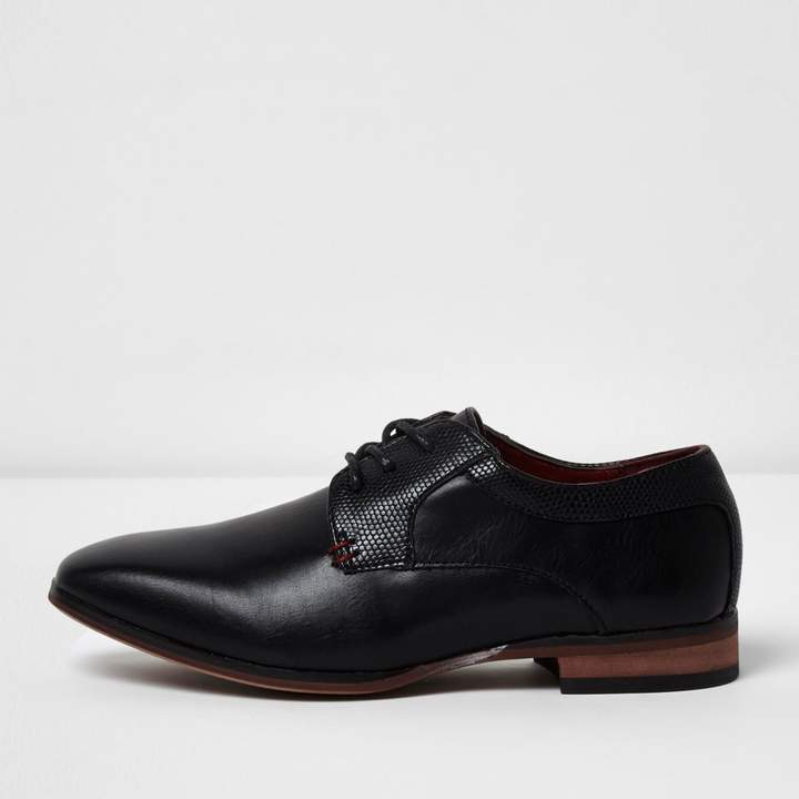 Boys Black pointed brogue shoes