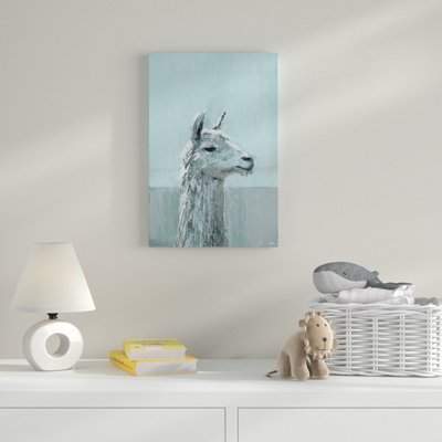 Wayfair 'Bonjour Llama' Acrylic Painting Print on Wrapped Canvas