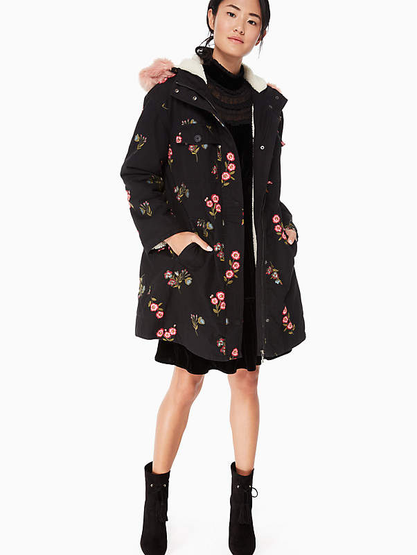 Embroidered Twill Coat