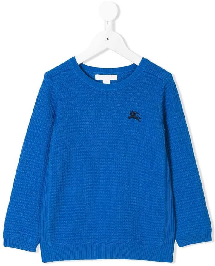 logo embroidery textured jumper