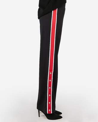 Express Side Stripe Snap Wide Leg Pant