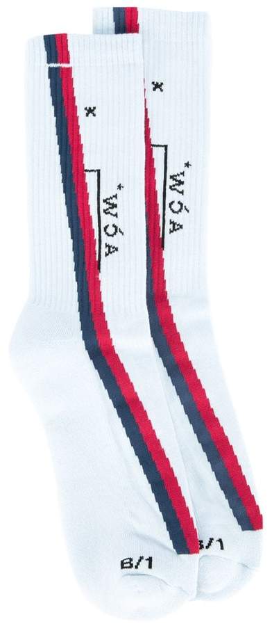 striped high ankle socks