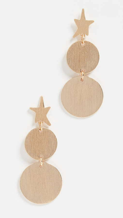 Star Girl Medallion Double Drop Earrings