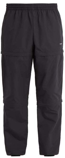 Elasticated-waist detachable-panel trousers