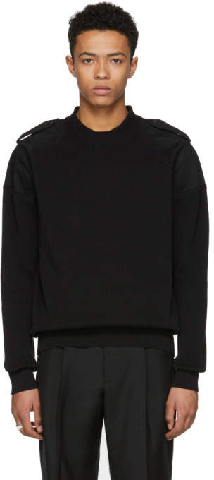 Black Contrast Shoulders Sweater