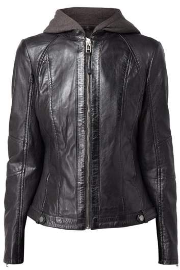 Gipsy Loud Lederjacke mit Kontrastblende aus Sweat