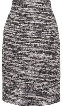 Metallic Wool-Blend Bouclé Skirt