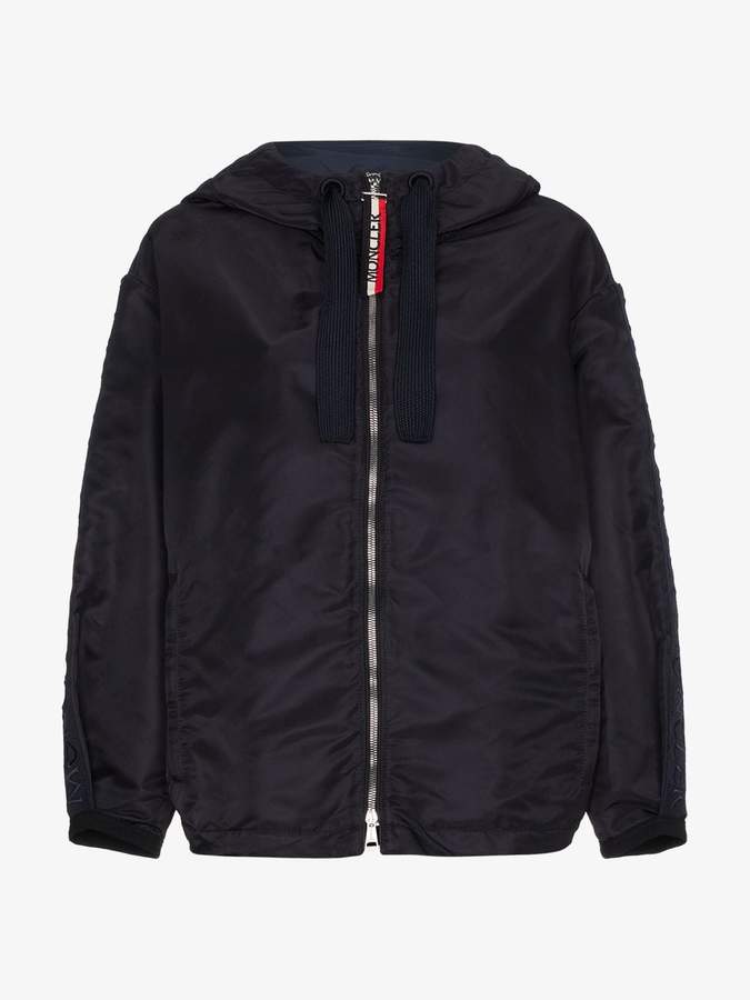 logo-sleeve hooded jacket