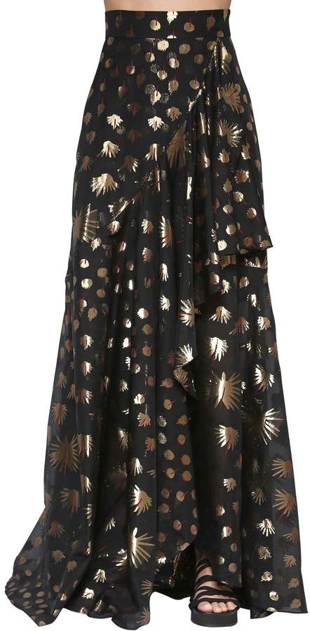 Langer Rock Aus Seidenmischlamé