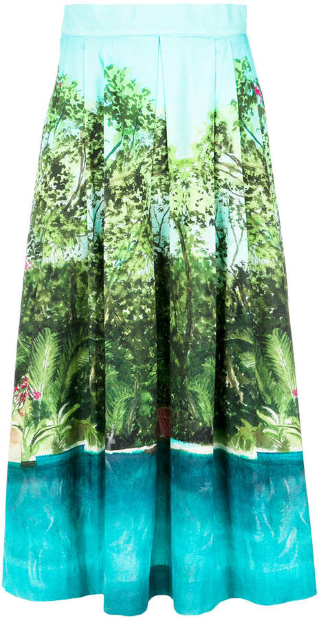 Isolda printed midi skirt