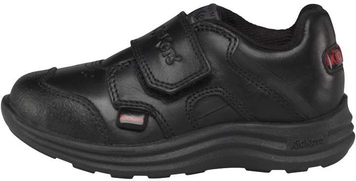 Infants Season Leather Velcro Strap Shoes Black