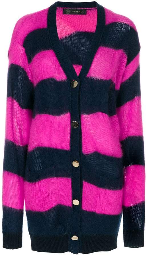 striped button up cardigan