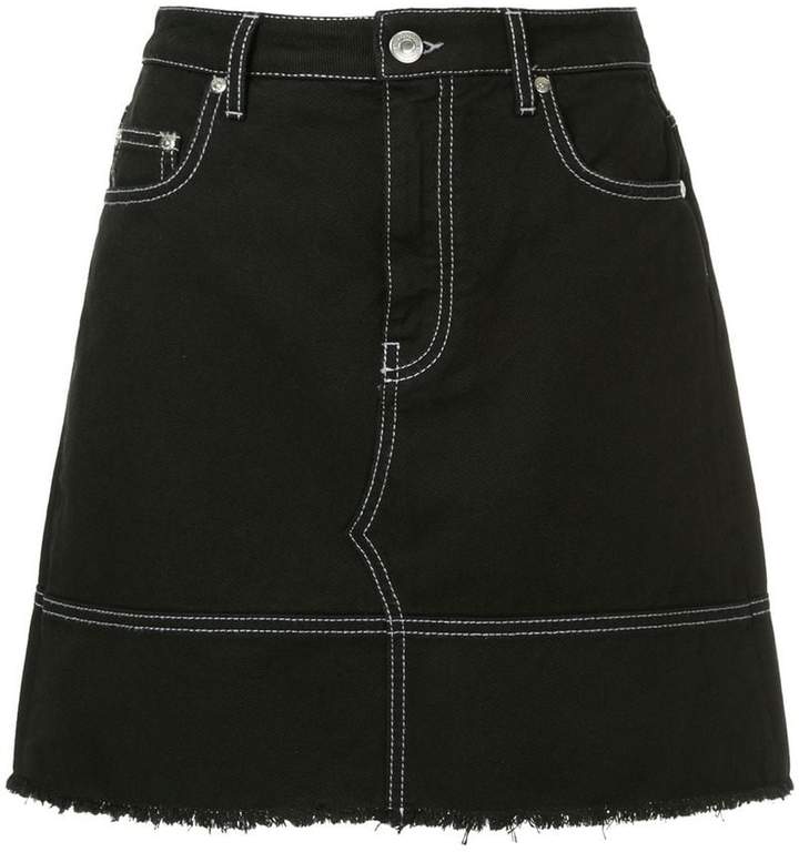 frayed denim skirt
