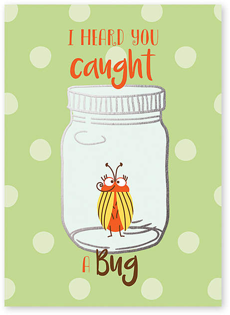 'Caught a Bug' Get Well Greeting Card - Set of Six