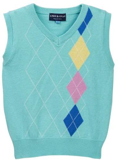 Mint Argyle Sweater Vest (Toddler Boys)