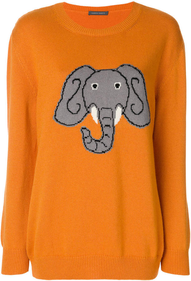 elephant intarsia jumper