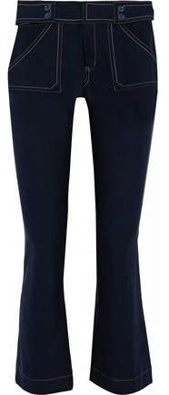 Cropped Cotton-Blend Twill Flared Pants