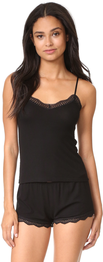 Feather Weight Rib Lace Trim Cami