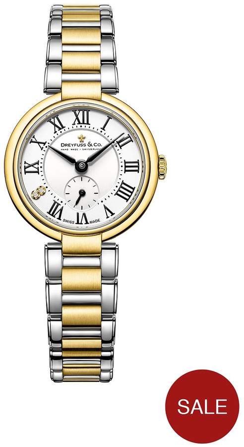 1974 White Roman Stainless Steel Bracelet Ladies Watch