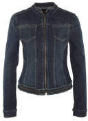 Jeansjacke, Strass-Borte, Pailletten, Brusttaschen