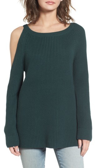 Asymmetrical Cold Shoulder Sweater