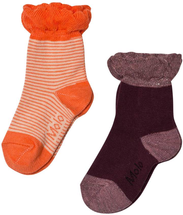 Pack of 2) Forest Berry and Orange Stripe Noella Socks