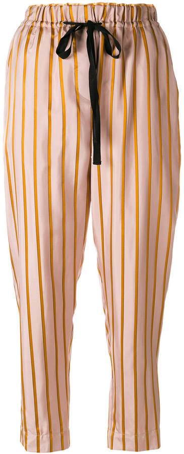 striped drawstring trousers
