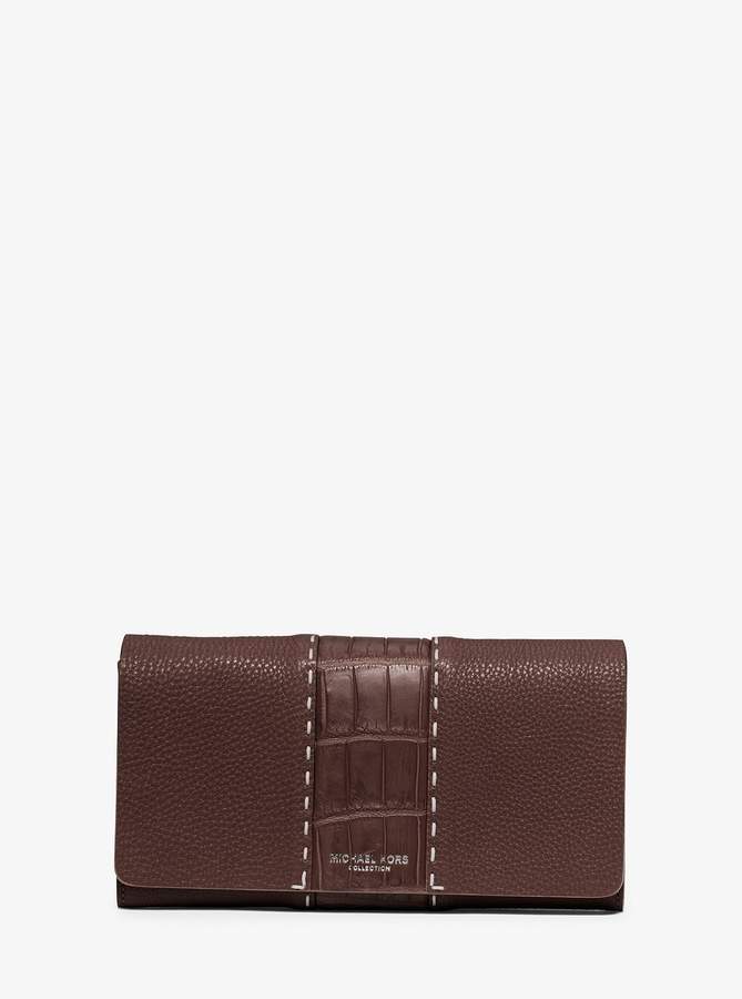 Michael Kors Rogers Grained-Leather Continental Wallet - NUTMEG - STYLE
