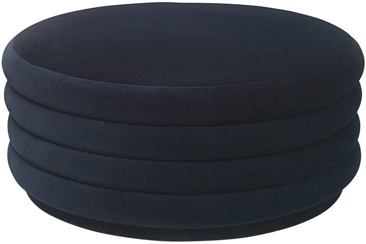 ferm living - Pouf Round, Ø 90 x H 40 cm, Dunkelblau