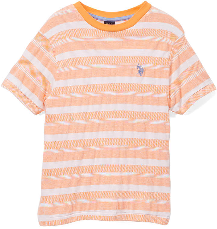 Orange Sand & White Stripe Crewneck Tee - Infant & Toddler