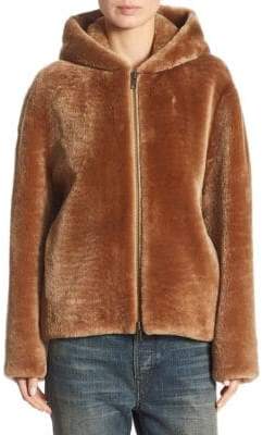 Leather Shearling Hoodie