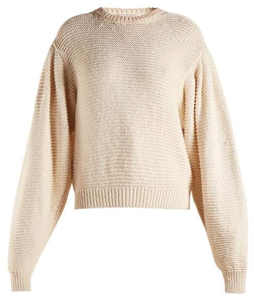 Round-neck dropped-shoulder sweater