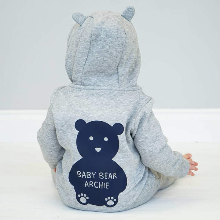 Sparks And Daughters Personalised Baby Bear All In Onesie
