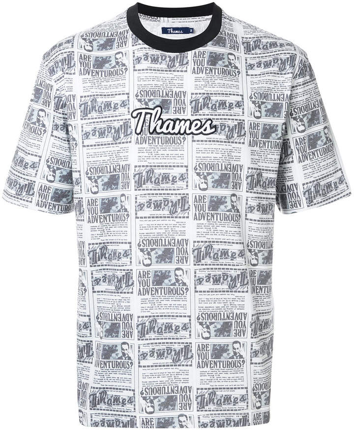 Thames newspaper print T-shirt
