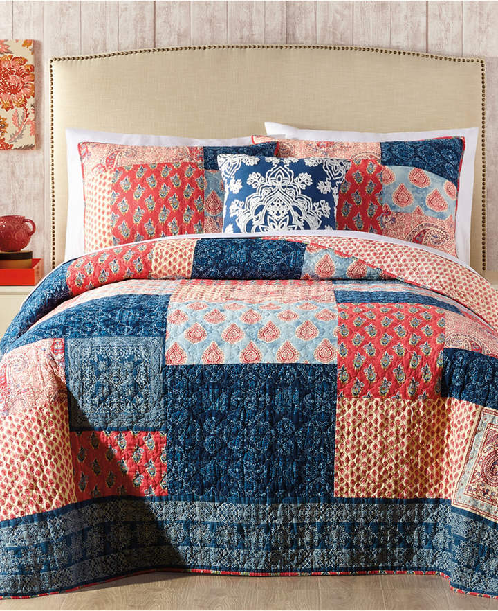 Grace Cotton Reversible Patchwork Printed King Quilt Bedding