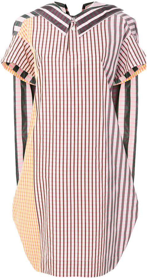 striped panel dress