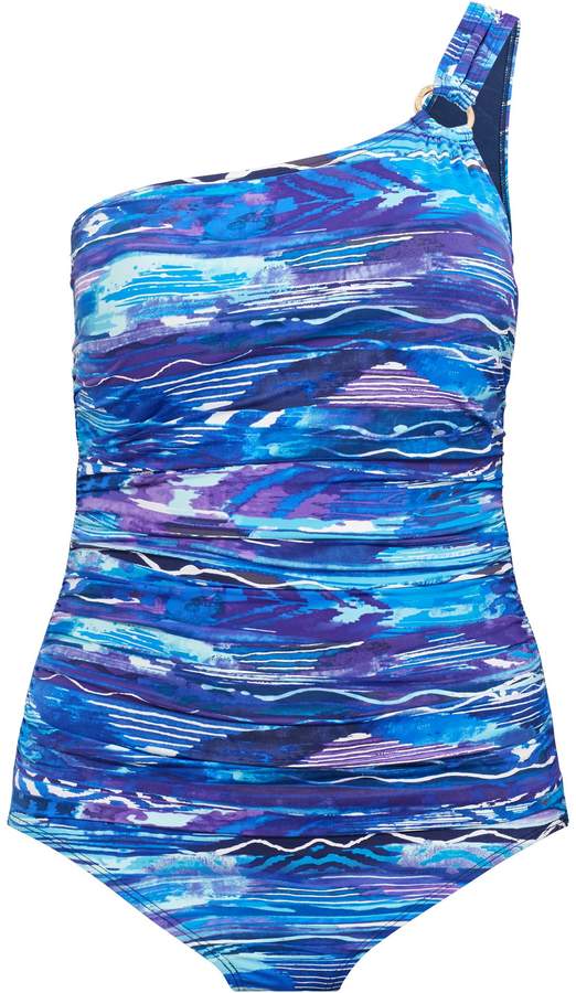 Ralph Lauren Ikat One-Shoulder Swimsuit