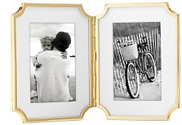 Sullivan Street Gold Hinged Double Frame, 4 x 6