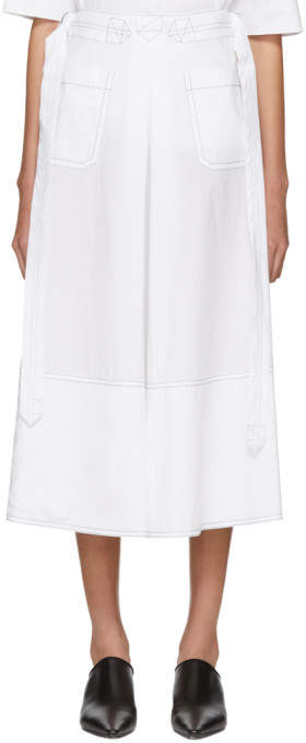 White Poplin Front Pocket Skirt