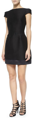 Heritage Cap-Sleeve Structured Cocktail Dress