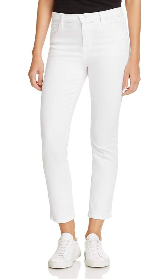 Ruby High-Rise Cropped Jeans in Blanc