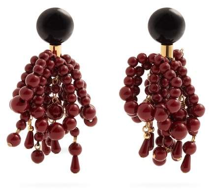 Bead-embellished clip-on earrings