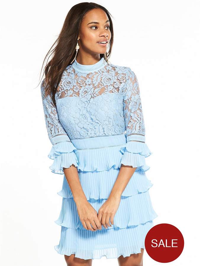 Lace Bodice Pleated Skirt