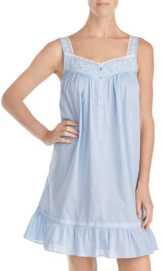 Embroidered Chambray Chemise