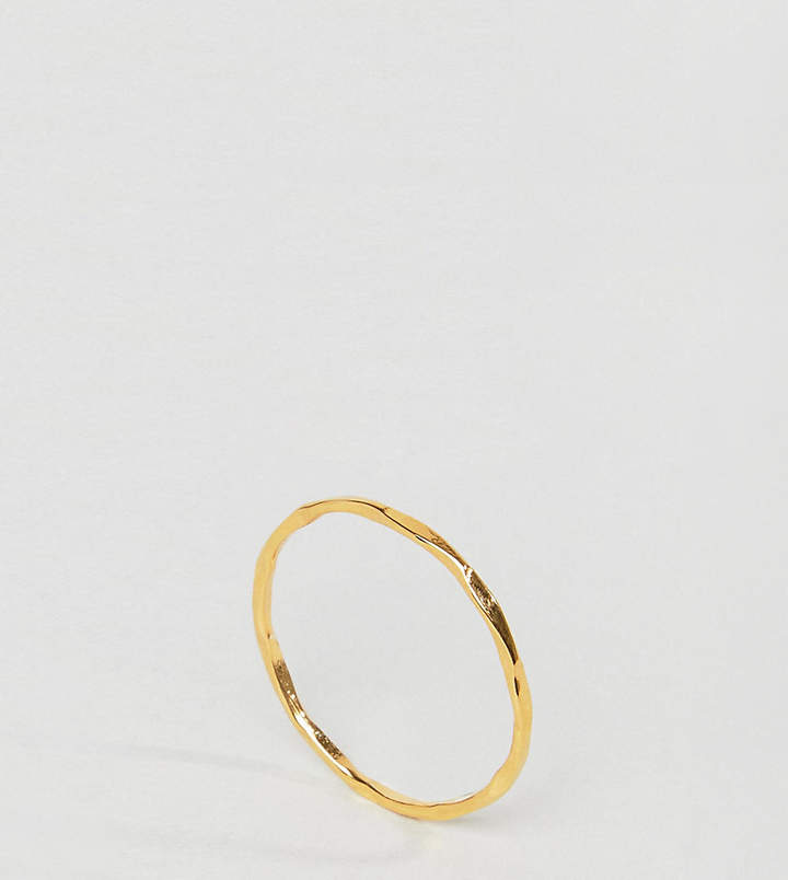 – Facettierter Ring aus vergoldetem Sterlingsilber