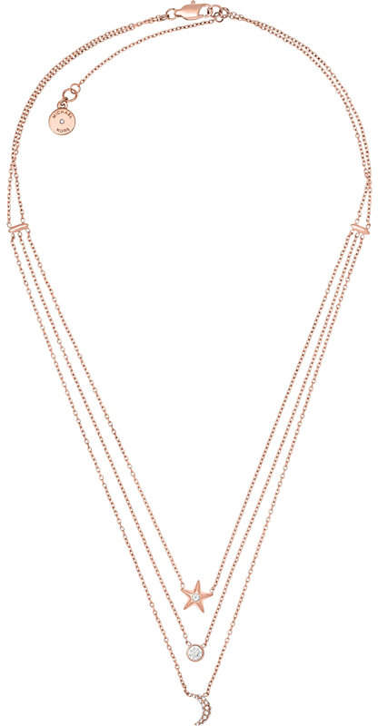 Celestial stainless steel rose-gold layered necklace