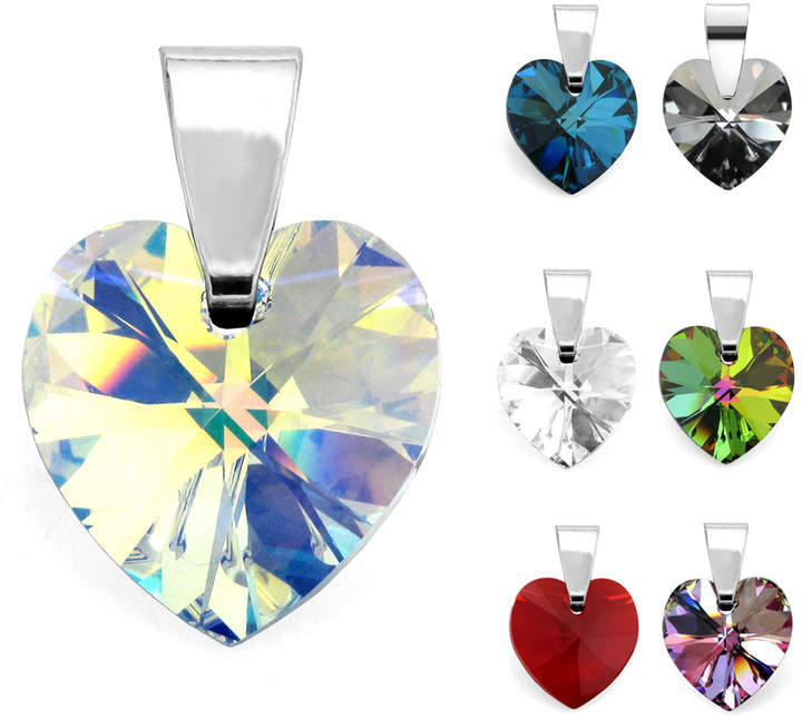 Halskettenanhänger mit Glasstein-Herz