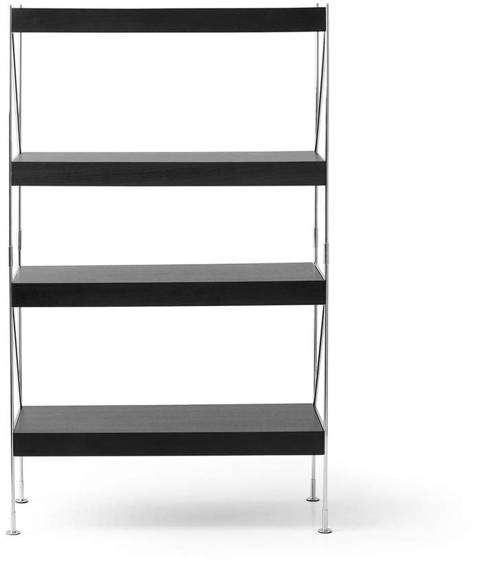 Menu - Zet Storing System Regal, 1 x 4, Chrom / schwarz