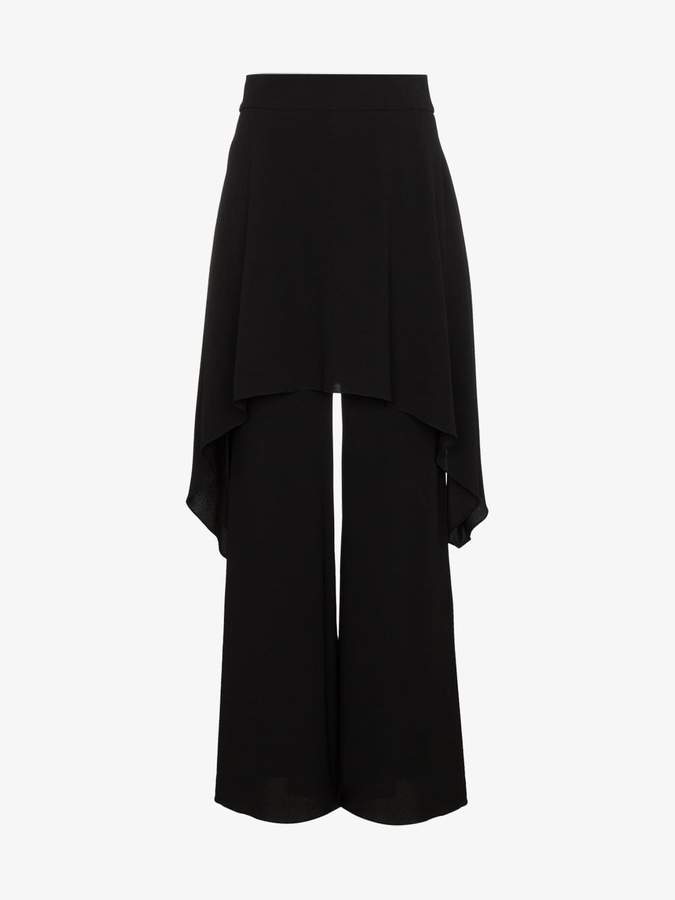 Trousers with draped skirt